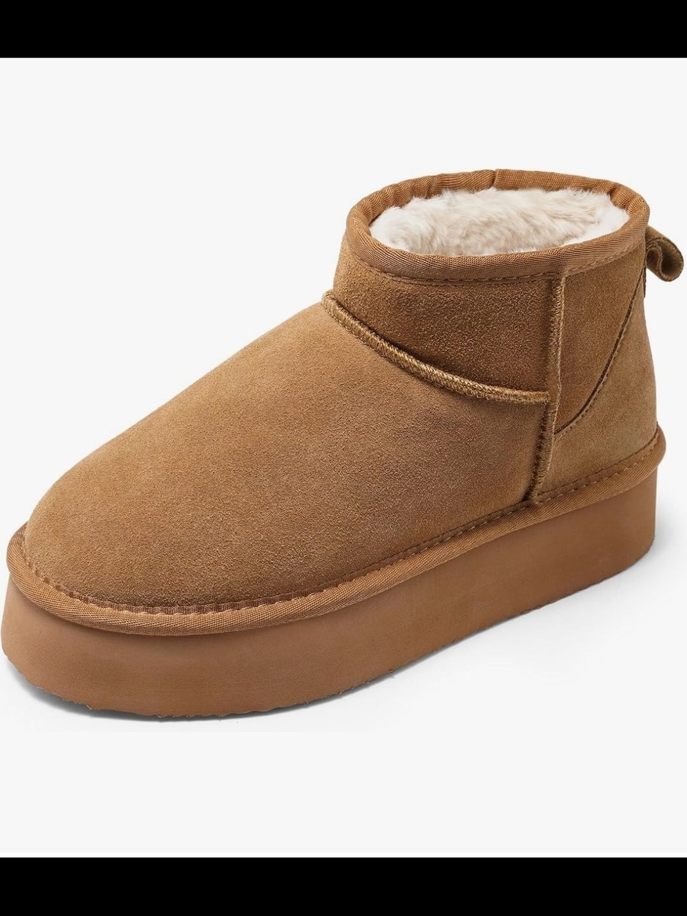 Women's Real-Suede Shearling-Lined Ankle Boot - Chestnut
